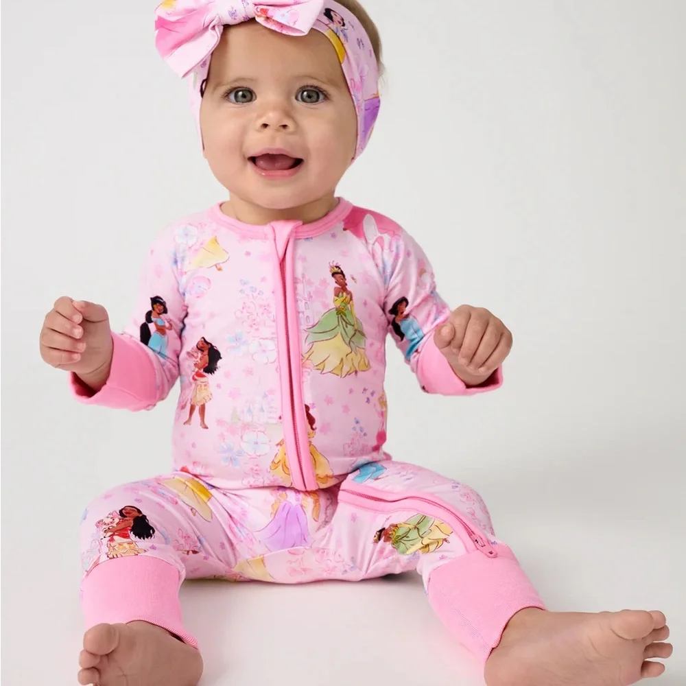 Little Sleepies Pink Disney Garden Princess Zippie - Picture 2 of 3